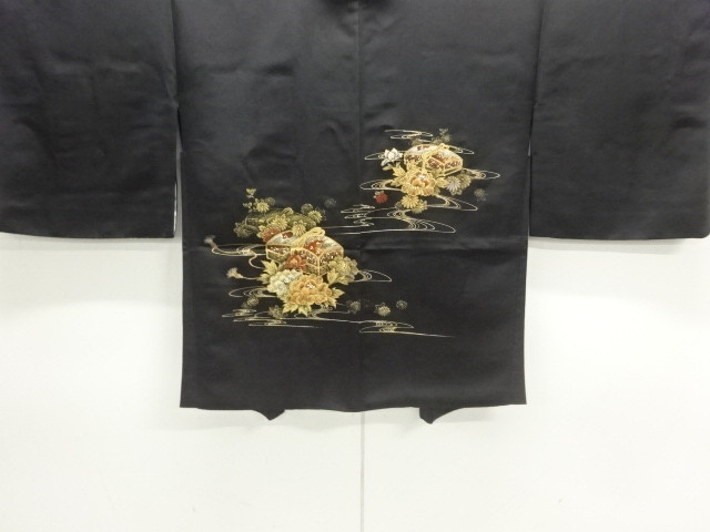 JAPANESE HAORI COAT / URUSHI / WOVEN BOX & PEONY 